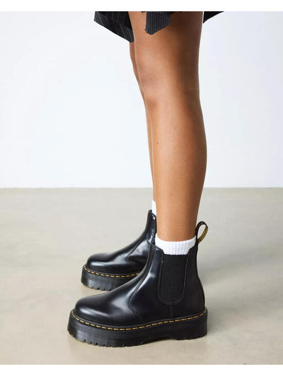 Dr. Martens Shoes - DR. MARTENS V 2976 Quad CHELSEA Boots Black Polished Size 11 Leather $210 MSRP